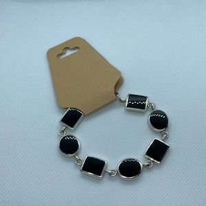 Sterling Silver 925 Reversible Bracelet with Toggle Bar Clasp.  7.5”